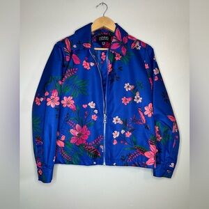 Dennis by‎ Dennis Basso Blue Floral Zip Jacket XXS
